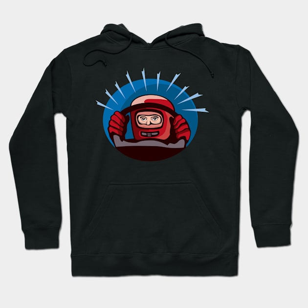 Race Car Driver Retro Hoodie by retrovectors